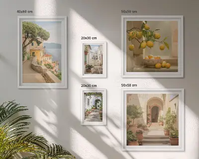 Pared galería de arte encantadoras calles con motivos marineros