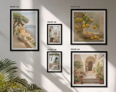 Pared galería de arte encantadoras calles con motivos marineros