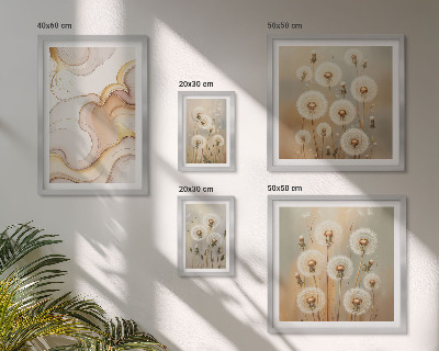 Set de 5 cuadros para salón Motivos florales de delicada naturaleza