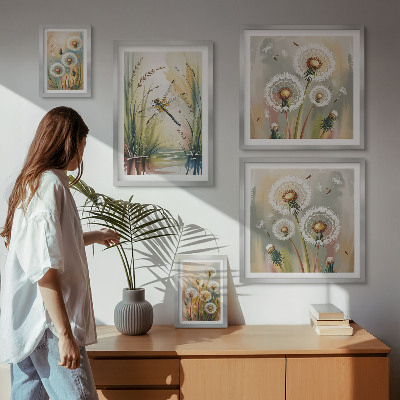Conjunto de cuadros decorativos Libélulas florales al estilo de la naturaleza