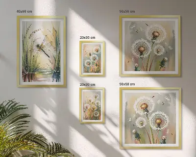 Conjunto de cuadros decorativos con diseño de libélulas florales al estilo de la naturaleza