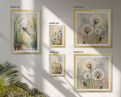 Conjunto de cuadros decorativos Libélulas florales al estilo de la naturaleza