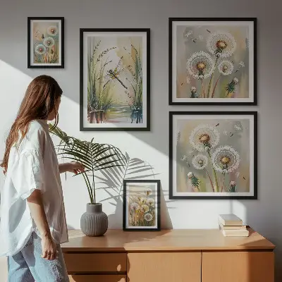 Conjunto de cuadros decorativos con diseño de libélulas florales al estilo de la naturaleza