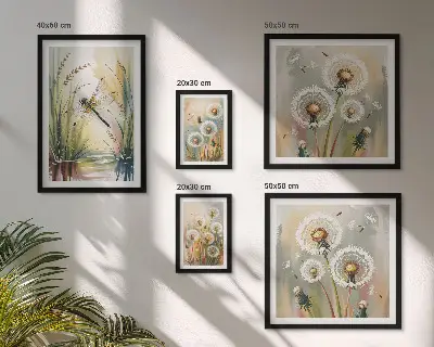 Conjunto de cuadros decorativos con diseño de libélulas florales al estilo de la naturaleza