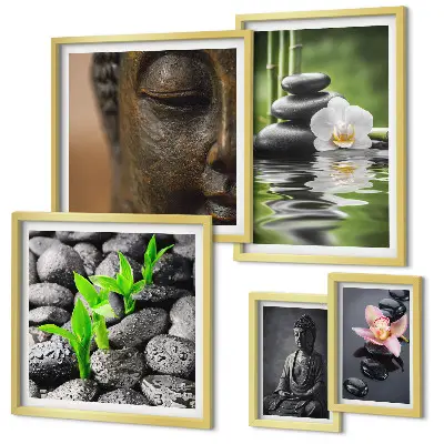 Pared de galería de arte con ambiente zen relajante