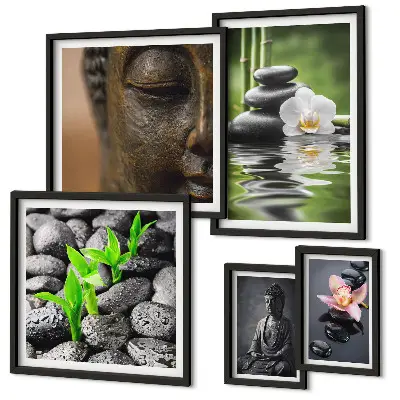 Pared de galería de arte con ambiente zen relajante
