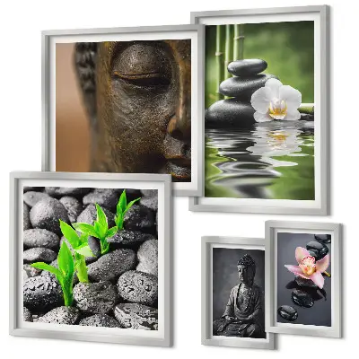 Pared de galería de arte con ambiente zen relajante