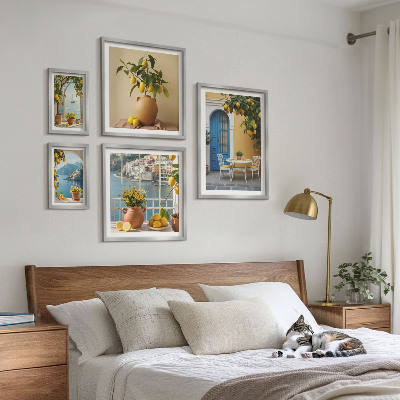 Set de 5 cuadros para salón Inspiraciones de sol de limón