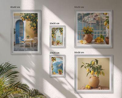 Set de 5 cuadros para salón Inspiraciones de sol de limón