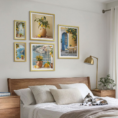 Set de 5 cuadros para salón Inspiraciones de sol de limón