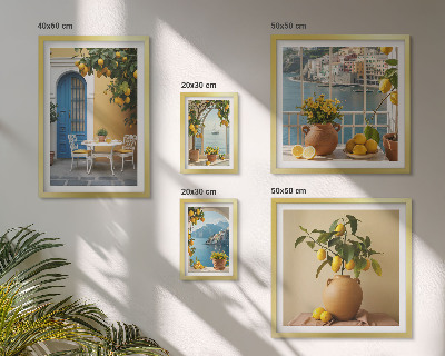 Set de 5 cuadros para salón Inspiraciones de sol de limón