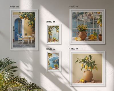 Set de 5 cuadros para salón Inspiraciones de sol de limón
