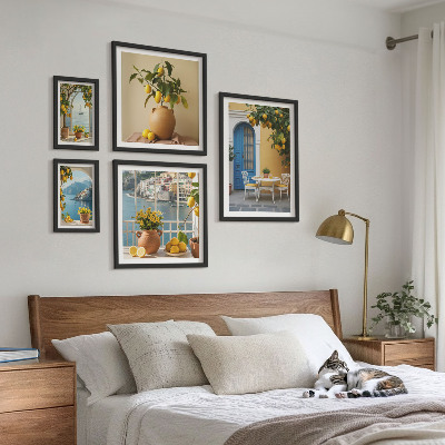 Set de 5 cuadros para salón Inspiraciones de sol de limón