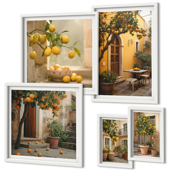 Pared galería de arte Frutas cítricas en el jardín