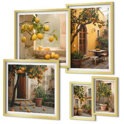 Pared galería de arte Frutas cítricas en el jardín