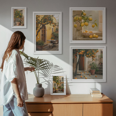 Pared galería de arte Frutas cítricas en el jardín