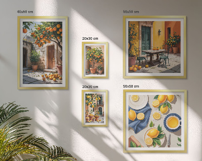 Conjunto de cuadros decorativos Frutas cítricas en los jardines