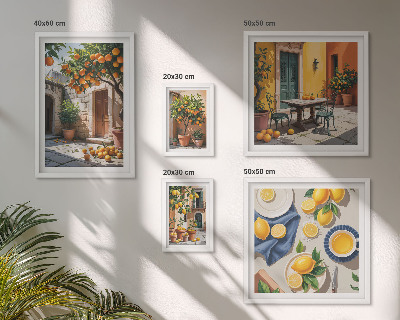 Conjunto de cuadros decorativos Frutas cítricas en los jardines