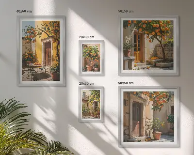 Pared galería de arte diseño de frutas cítricas en los jardines