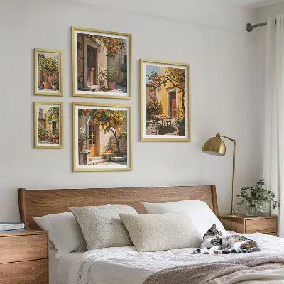 Pared galería de arte diseño de frutas cítricas en los jardines