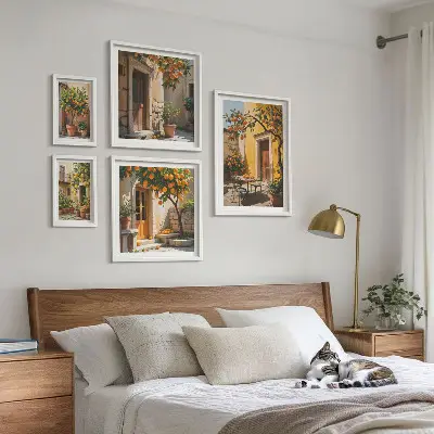 Pared galería de arte diseño de frutas cítricas en los jardines