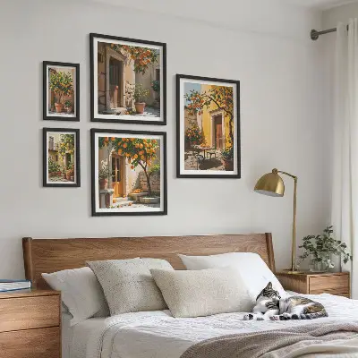 Pared galería de arte diseño de frutas cítricas en los jardines