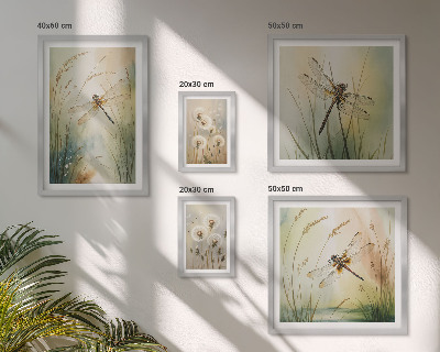 Conjunto de cuadros decorativos Motivos bohemios de la naturaleza con libélulas