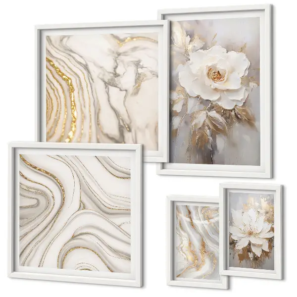 Pared galería de arte motivos florales abstractos con un toque de elegancia