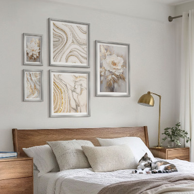 Pared galería de arte Motivos florales abstractos, elegancia