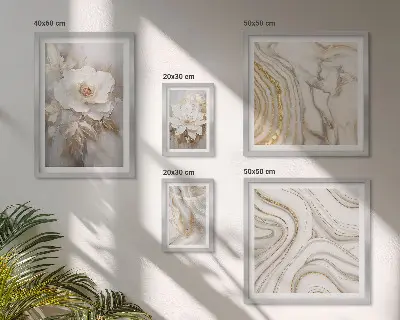 Pared galería de arte motivos florales abstractos con un toque de elegancia