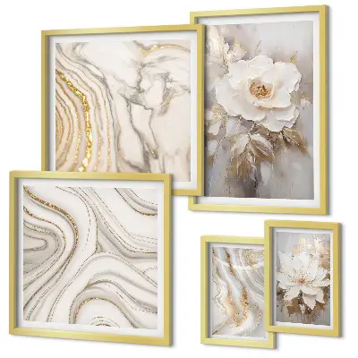 Pared galería de arte motivos florales abstractos con un toque de elegancia