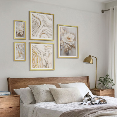 Pared galería de arte Motivos florales abstractos, elegancia