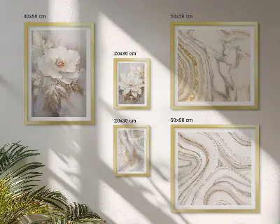 Pared galería de arte motivos florales abstractos con un toque de elegancia