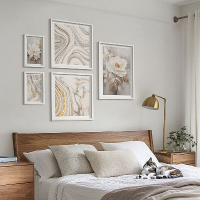 Pared galería de arte Motivos florales abstractos, elegancia