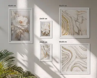 Pared galería de arte motivos florales abstractos con un toque de elegancia