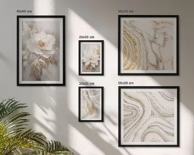 Pared galería de arte motivos florales abstractos con un toque de elegancia