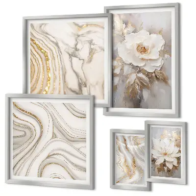 Pared galería de arte motivos florales abstractos con un toque de elegancia