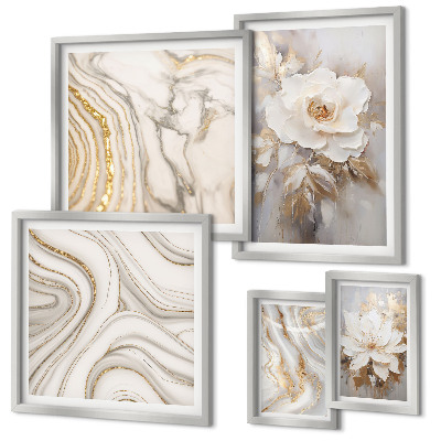 Pared galería de arte Motivos florales abstractos, elegancia