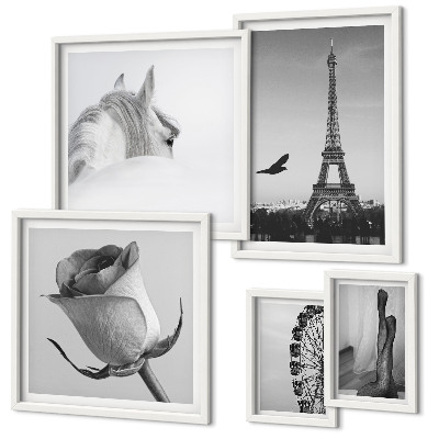 Conjunto de cuadros decorativos Imágenes elegantes en blanco y negro
