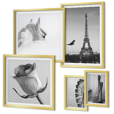 Conjunto de cuadros decorativos Imágenes elegantes en blanco y negro