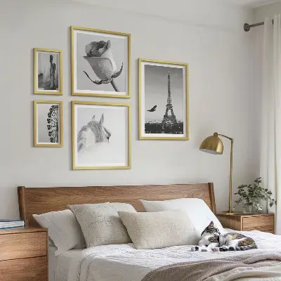 Conjunto de cuadros decorativos con imágenes elegantes en blanco y negro