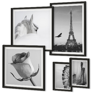 Conjunto de cuadros decorativos Imágenes elegantes en blanco y negro