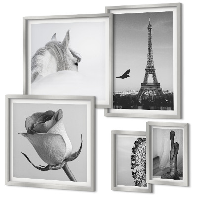 Conjunto de cuadros decorativos Imágenes elegantes en blanco y negro