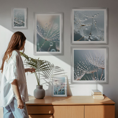 Pared galería de arte Gotas de rocío plantas minimalistas