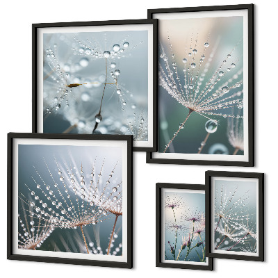 Pared galería de arte Gotas de rocío plantas minimalistas