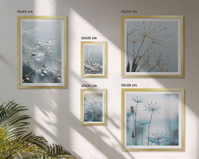 Conjunto de cuadros decorativos Motivos vegetales, gotas de agua