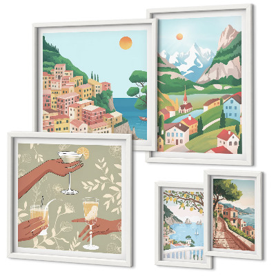Conjunto de cuadros decorativos Paisajes encantadores para relajarse.