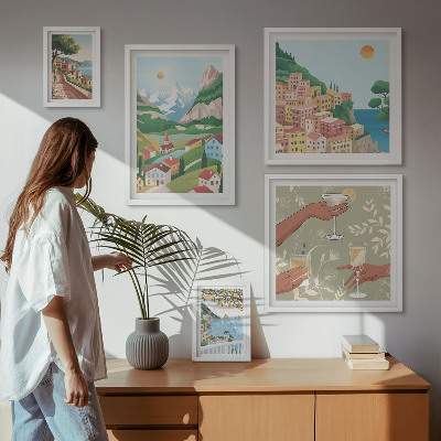 Conjunto de cuadros decorativos Paisajes encantadores para relajarse.