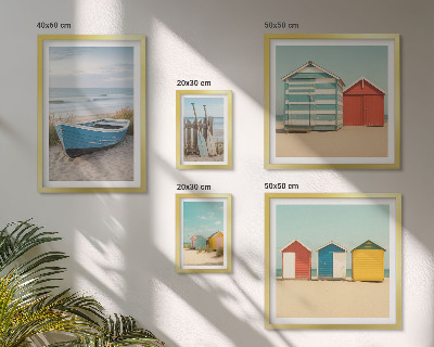 Pared galería de arte Vistas al mar, casas, barcos