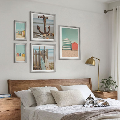 Conjunto de cuadros decorativos Elegantes casas de playa junto al mar